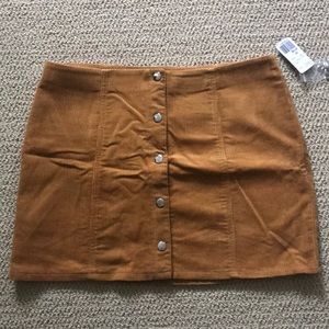 CORDUROY BUTTON DOWN SKIRT
